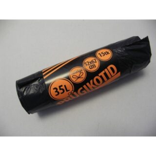 Prügikott 35L must 520x620 paelaga 15tk/rll